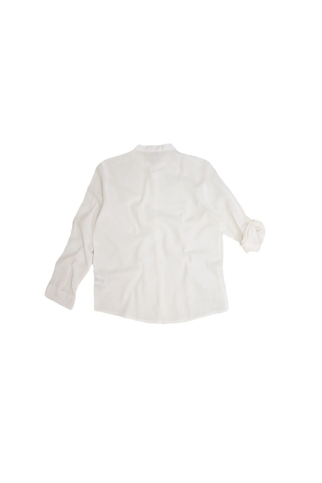 RG White Trendy Cut  Long Sleeve Linen Shirt