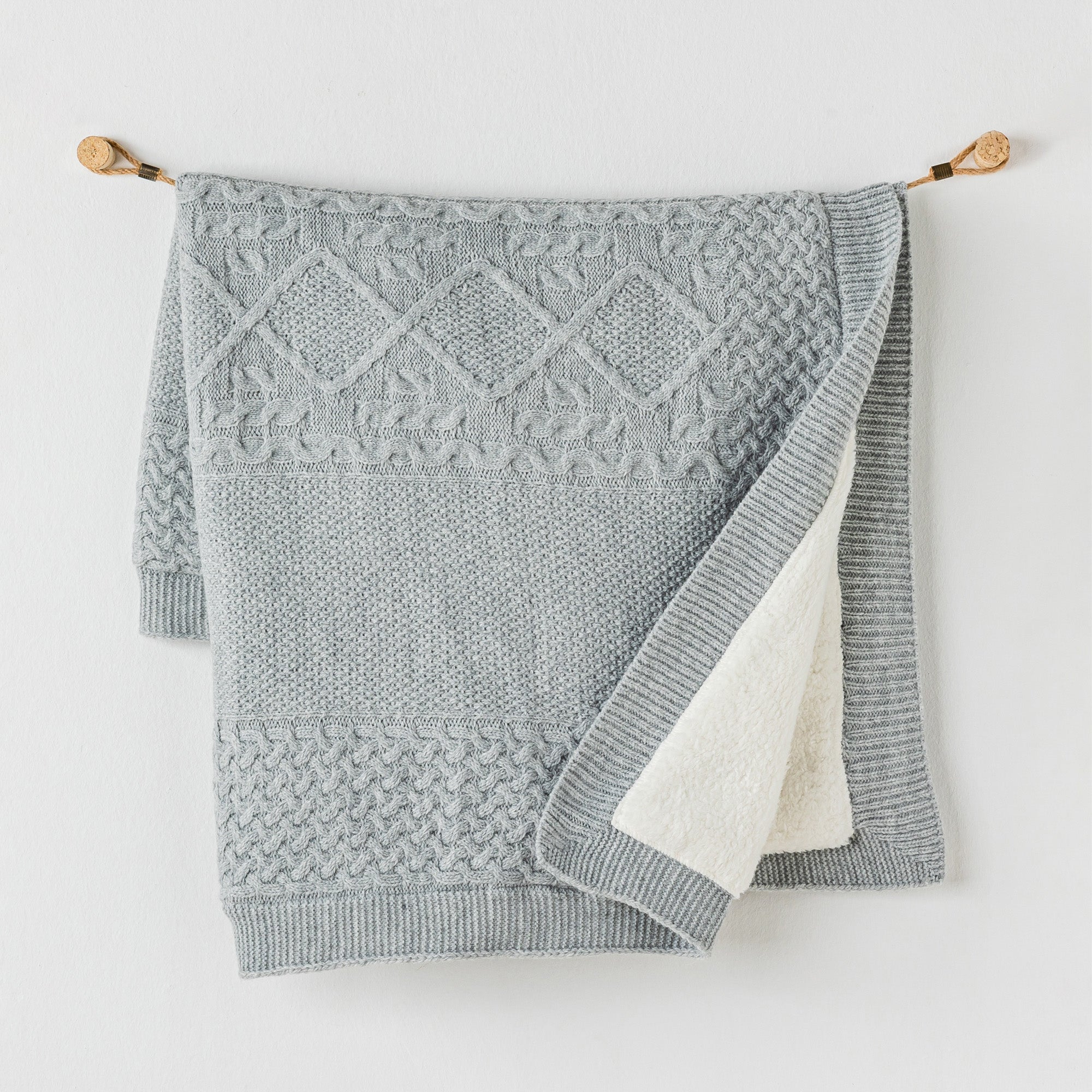 Gray Knit Padded Blanket