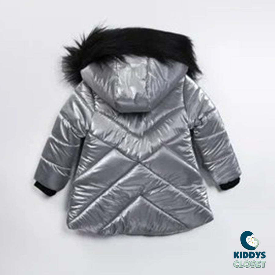 Trendy Waterproof Silver Wool Padded Jacket