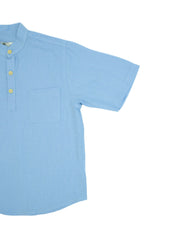 RG Blue Linen Short Sleeve Shirt