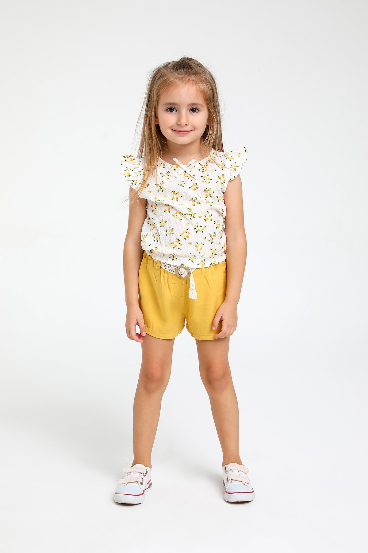 Floral Yellow Linen Casual Set