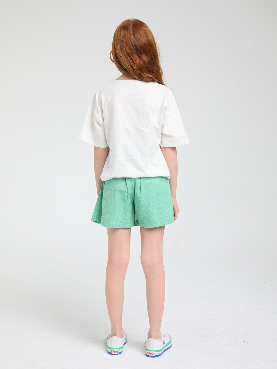 White Top Mint Printed With Matching Skort