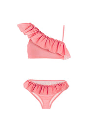 Ruffled Pink Bikini  With Bandana