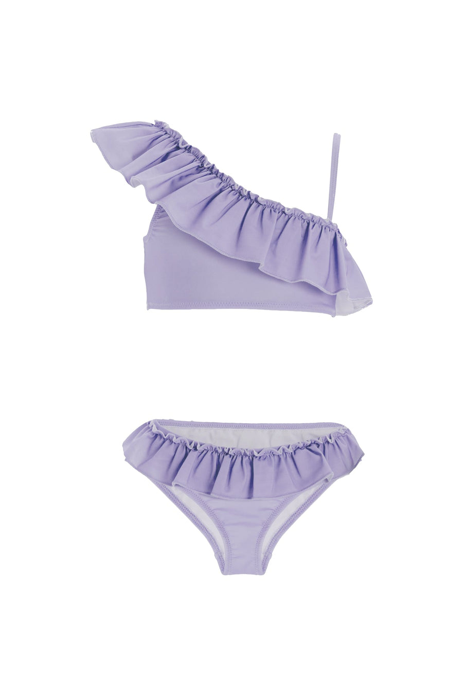 Ruffled Purple Bikini With Bandana