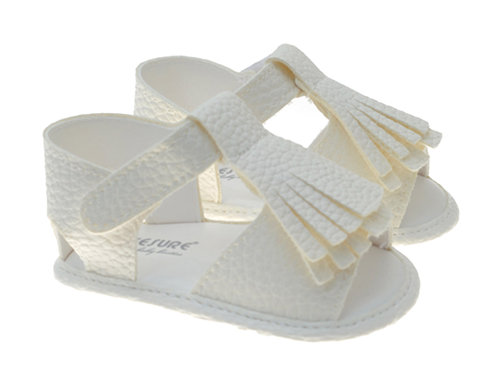 White Leather Soft Baby Sandals