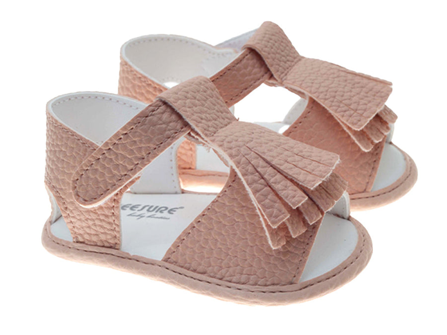 Pink Leather Soft Baby Sandals