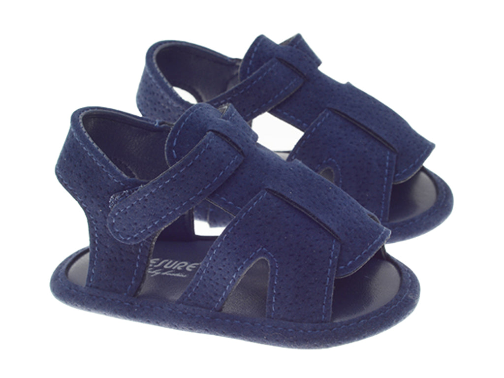 Marine Blue Leather Active Baby Sandals
