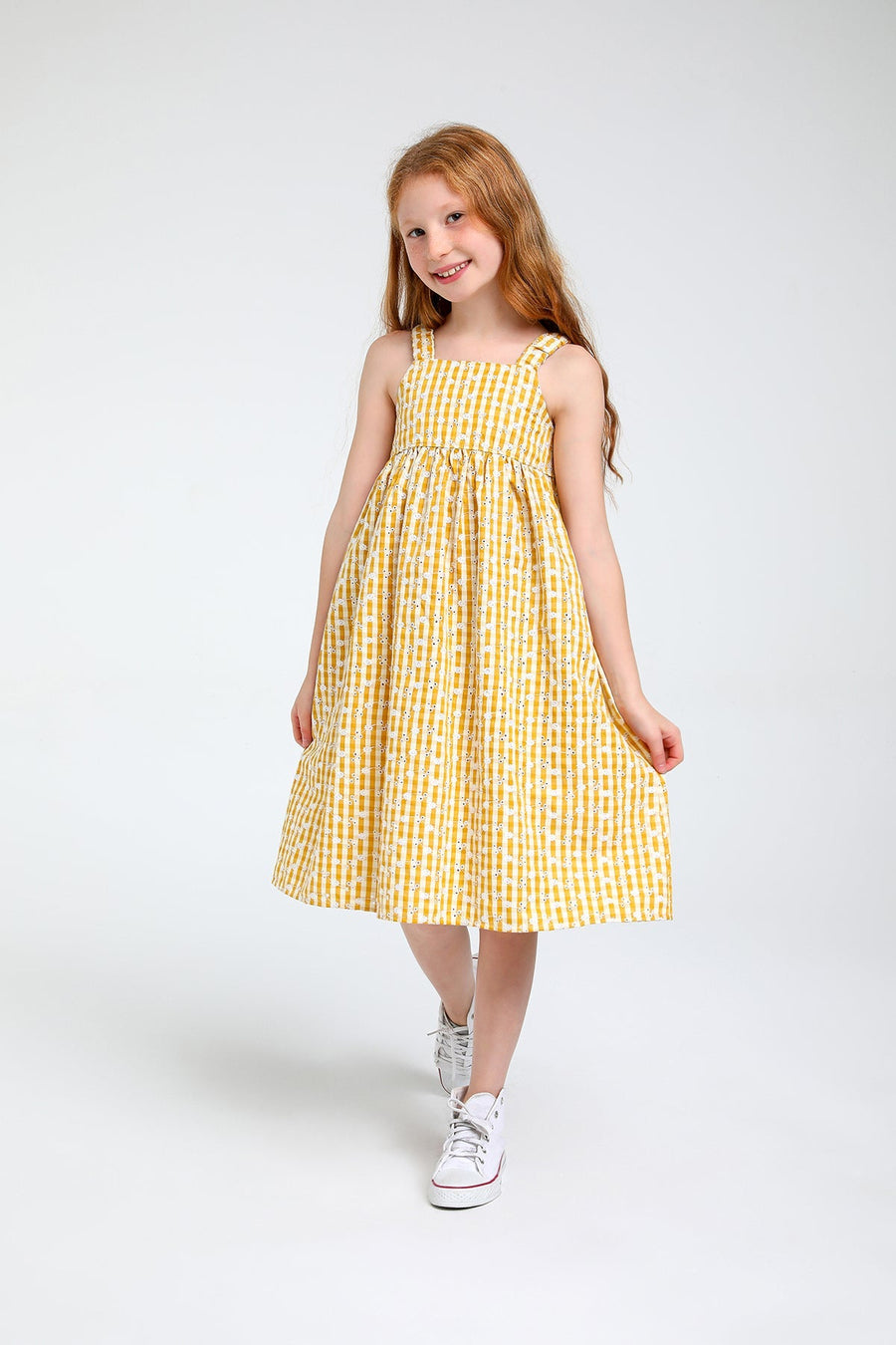 Yellow Floral Casual Dress 